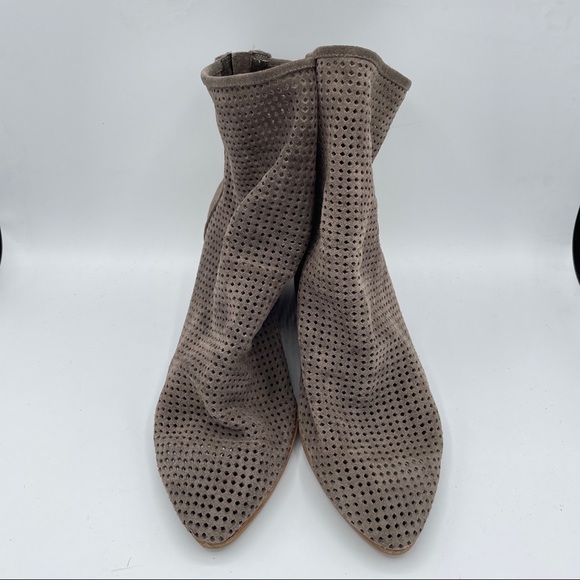 JEFFREY CAMPBELL Jenelle Suede Perforated Ankle Booties Taupe - Picture 3 of 7